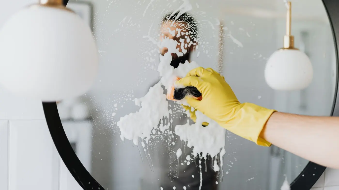 Deep cleaning mirror detail in St. Cloud MN by Cook Cleaning LLC
